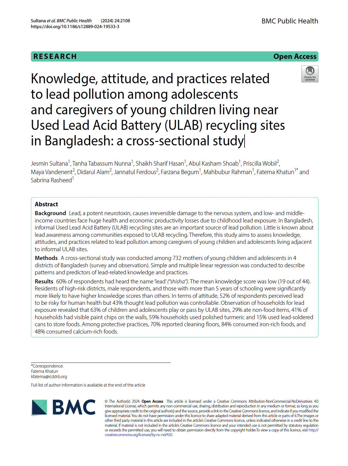 Cover of report